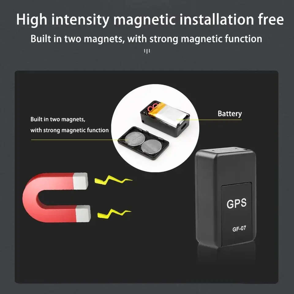 Vehicle Gps Locator Gf07 Mini Portable Gps Tracker Strong Magnetic Car Gps Tracking Device Anti-Lost Alarm Gps Position App