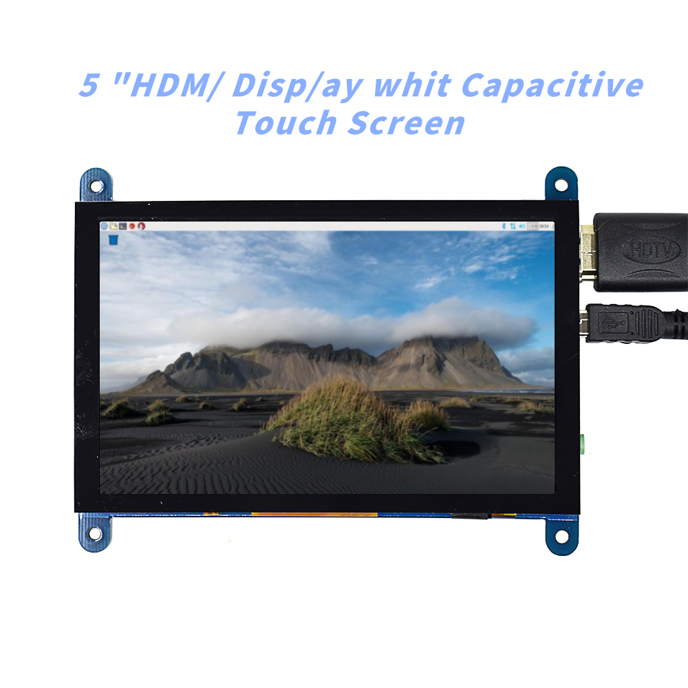 5-дюймовый портативный монитор EQV HDMI 800x480, емкостный сенсорный экран, ЖК-дисплей для Raspberry Pi 4 3B +/ PC/Banana Pi