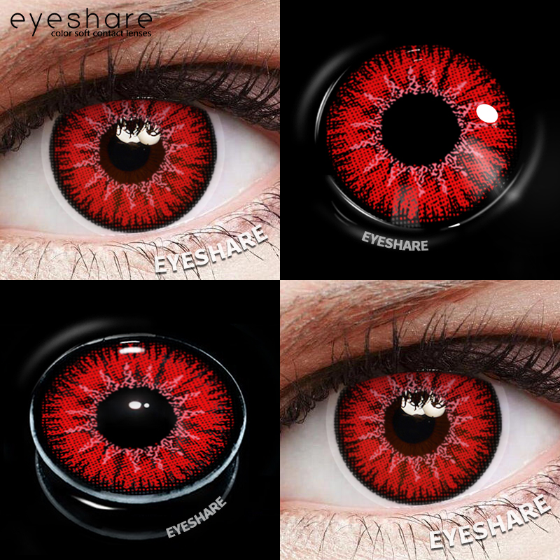 EYESHARE 1 paar Halloween Farbige Kontaktlinsen Cosplay Weiß Verrückte Kontaktlinsen Anime Rote Augenlinsen Blau Make-Up Kontaktlinsen