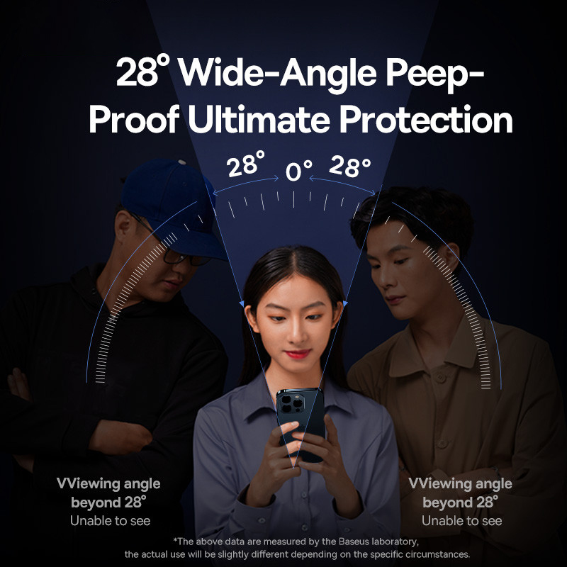 Baseus vidrio templado Corning de 0,4mm para iPhone 17 16 15 14 13 Pro Max Plus Protector de pantalla película de instalación automática antiespionaje