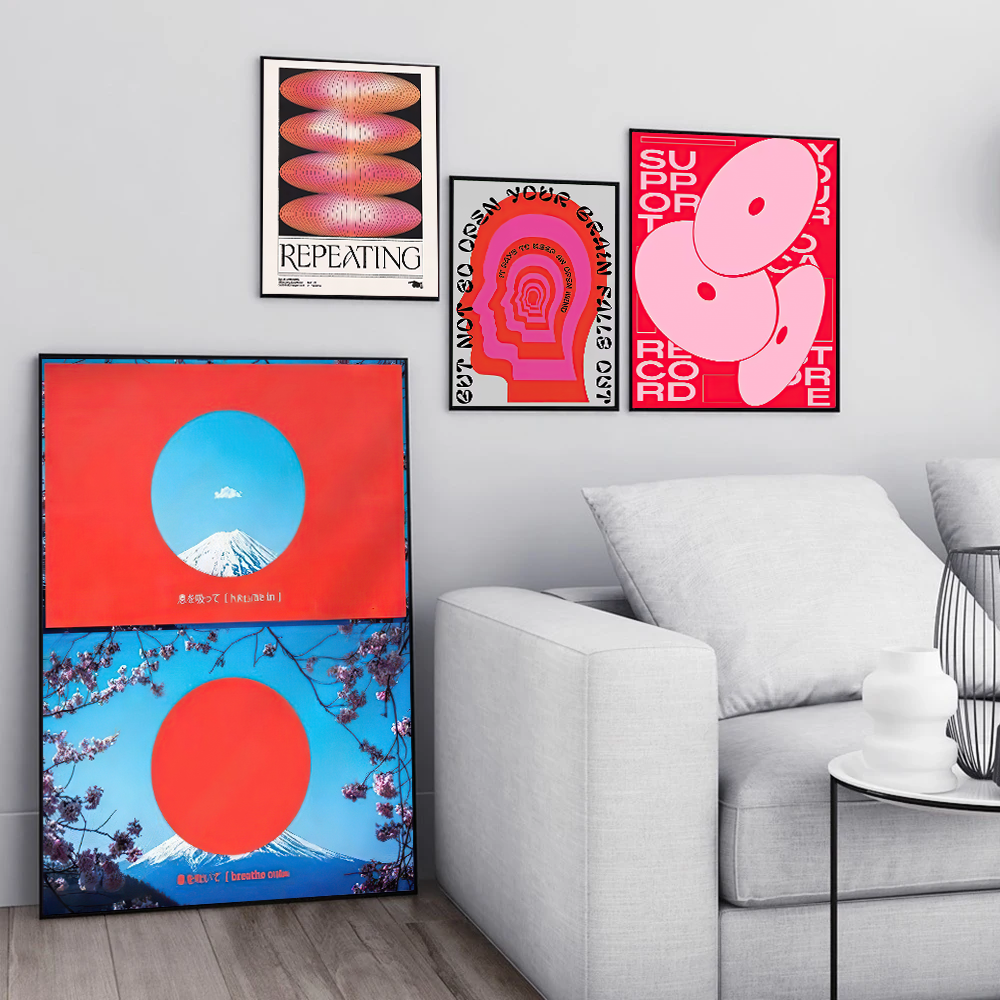 Vintage Japanese Wall Art Print Poster Classic Abstract Lucky Koi Canvas Painting Modern Living Room Home Decor