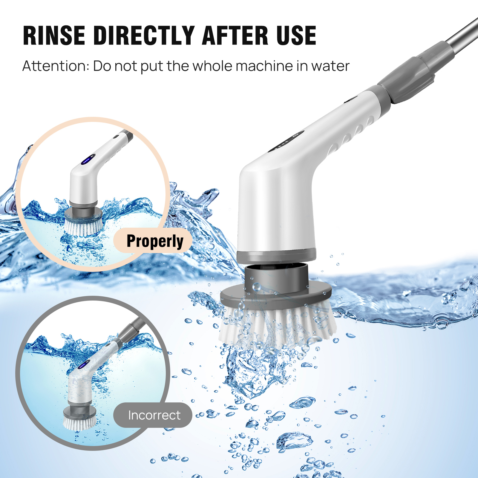 DayPlus Electric Cleaning Brush 10 in 1 Electric Spin Scrubber Cordless Handheld Floor Scrubber Shower Cleaner Bathroom Cleaner