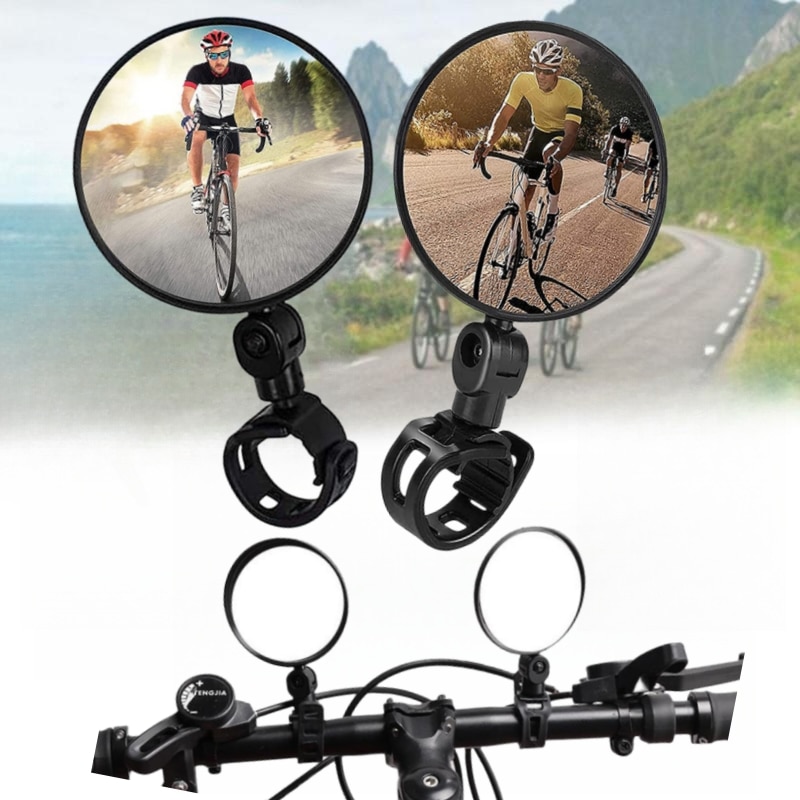 Universal Fahrrad Rückspiegel Einstellbar Drehen Weitwinkel Radfahren Lenker Rückspiegel für MTB Rennrad Zubehör
