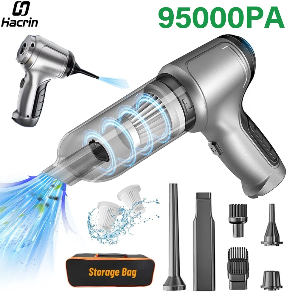 Aspiradora de coche 95000PA, aspiradora de mano inalámbrica de alta potencia, aspiradora de mano potente, soplador para el hogar del coche