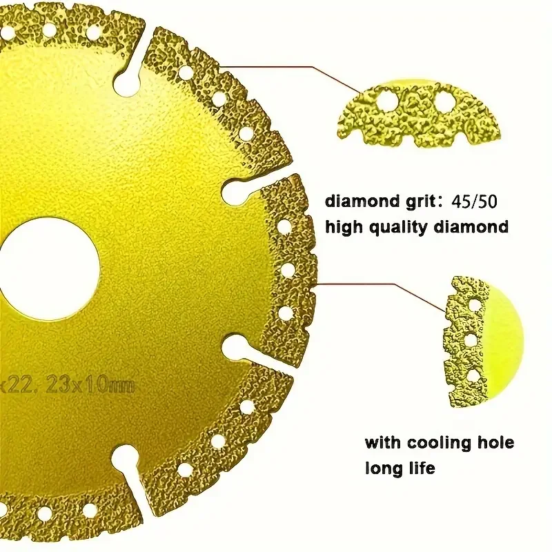 5/2/1PCS 4.5inch Vacuümgesoldeerde Diamant Zaagblad Voor Snijden Staal/Metaal/steen/Getijzer etc Diamant Snijden Zaagblad Gereedschap