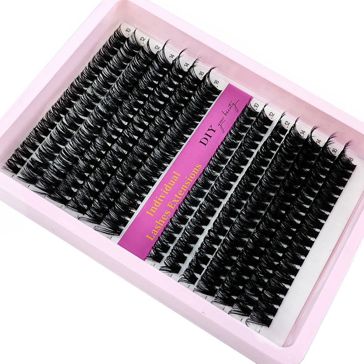 60D/80D/100D Mix Tray Eyelash Clusters 10-18mm Mix Wispy Individual Lashes Extensions 266/280pcs DIY Mink False Eyelashes Makeup
