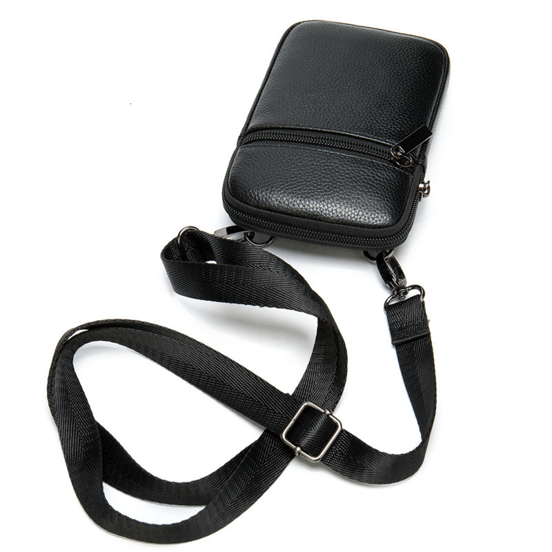 Bolsos de mensajero informales de cuero genuino, bolso para hombre, bolso pequeño para teléfono, bolso cruzado para hombre, bolso cruzado de hombro para hombre de lujo