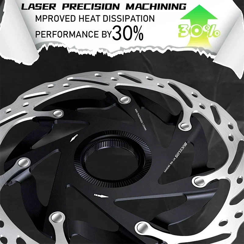Rotor Centerlock BUCKLOS 140/160mm dengan Pengunci, Rotor Cakram Rem MTB Floating, Pembuangan Panas, Cakram Rem Sepeda, 1/2PC Hidrolik