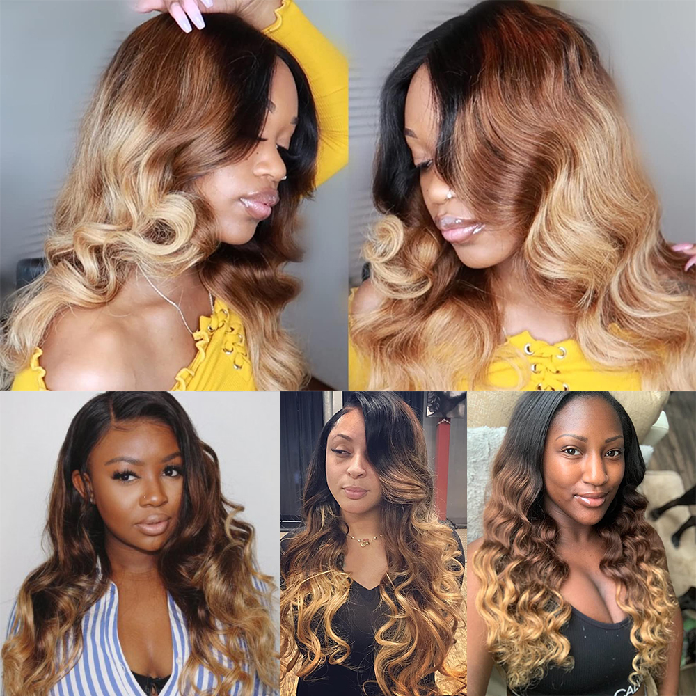12a onda do corpo feixes de cabelo humano ombre colorido 1/3/4 pacotes de cabelo humano 100% não processado virgem extensões tecer cabelo brasileiro