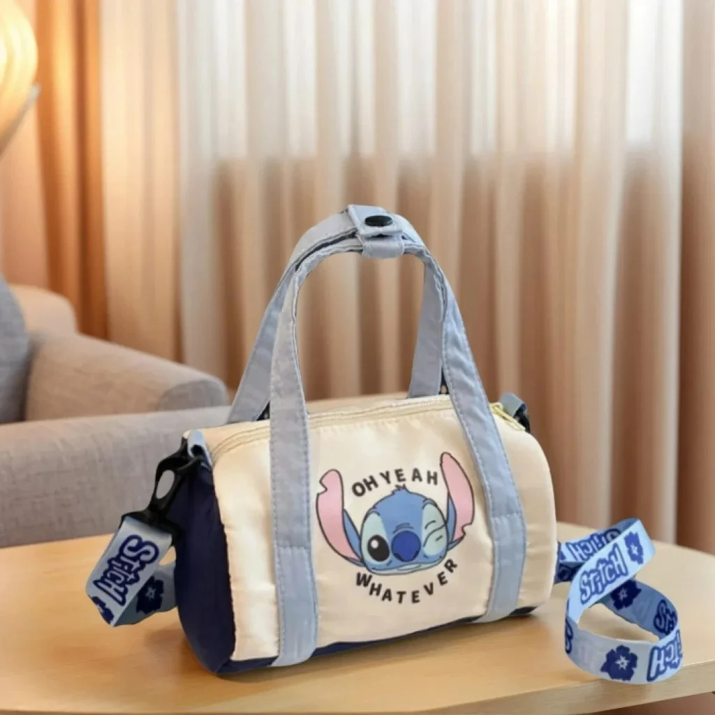 Miniso ponto lona bolsa de ombro para mulheres dos desenhos animados morango urso casual crossbody saco diário deslocamento presente para crianças natal