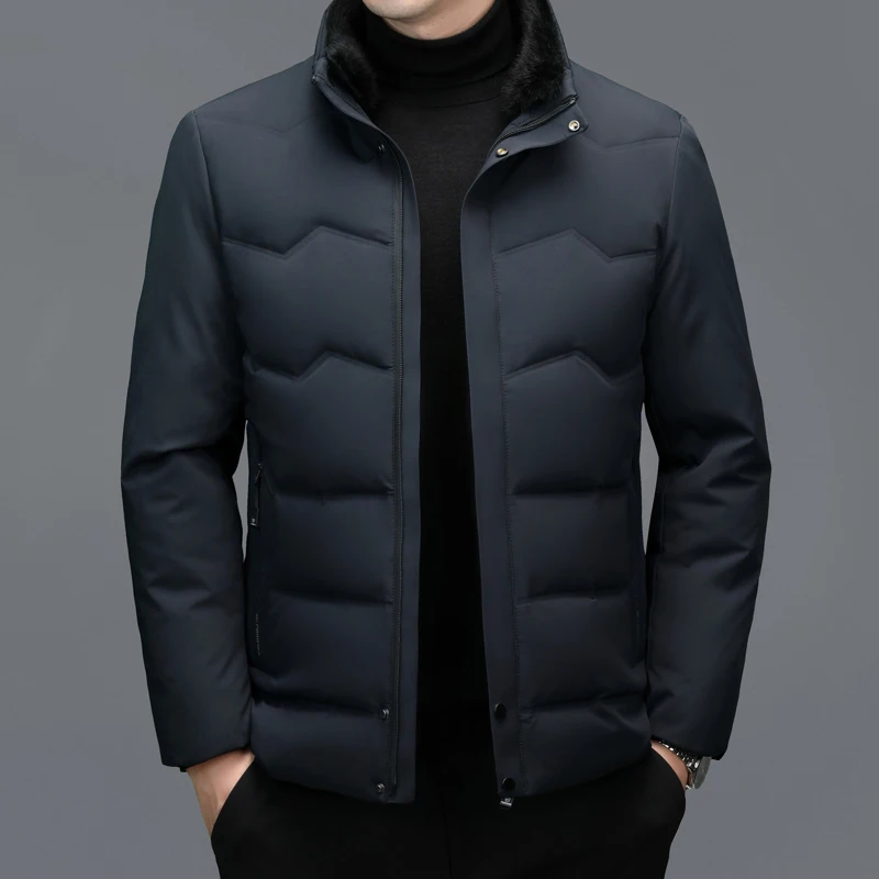 YX-2611 Männer Neue Weiße Ente Unten Jacke Winter Dicke Jacke Pelz Integrierte Kragen Abnehmbare Casual Business Warme Jacke Kurze