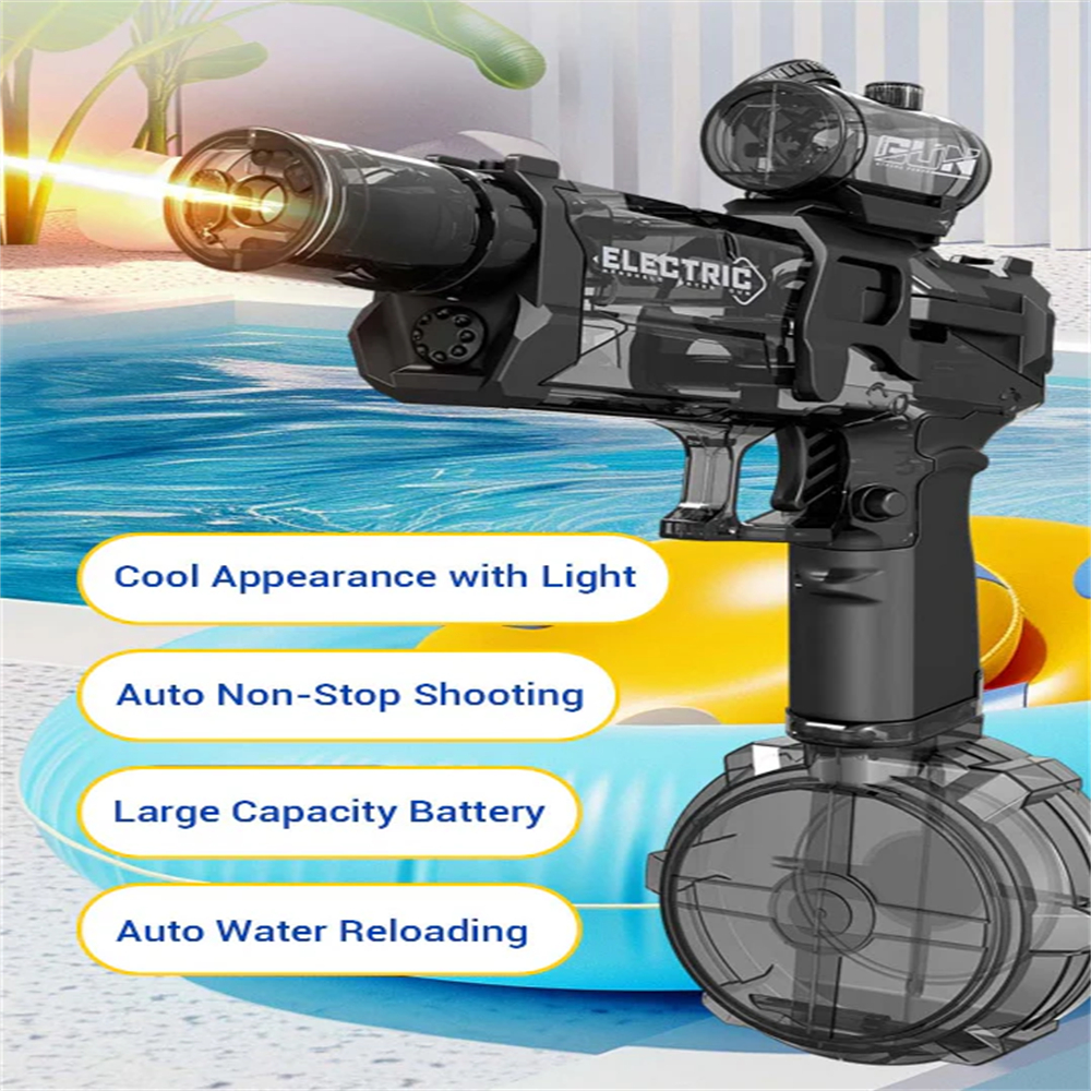 Electric Water Gun Pulse Water Gun Self-integrated Automatic Water-Absorbing Large-Capacity Lighting Children's Water Gun Toys