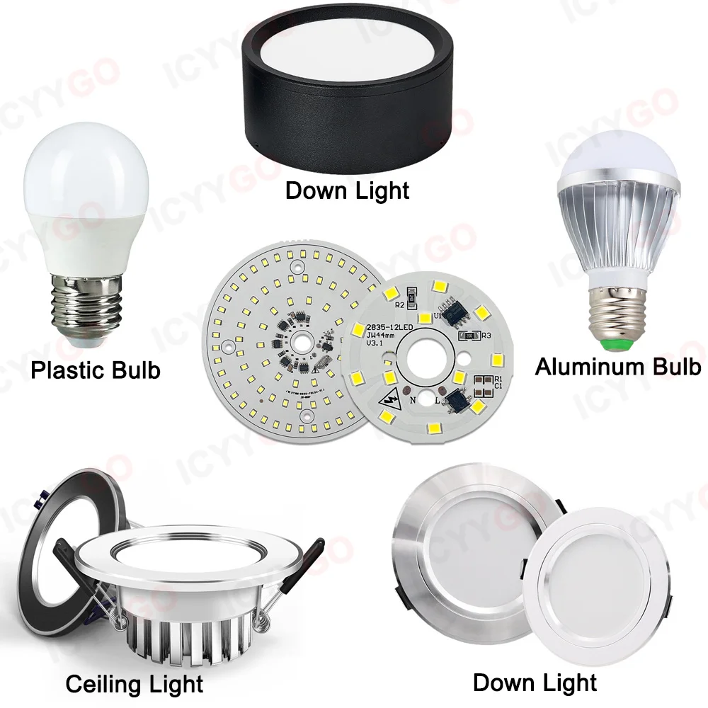 1 Piece LED Panel Light AC220V Driver-Free 15W 18W 24W 40W 80W 100W For Ceiling Light Source Square Round PCB Board Panel Light