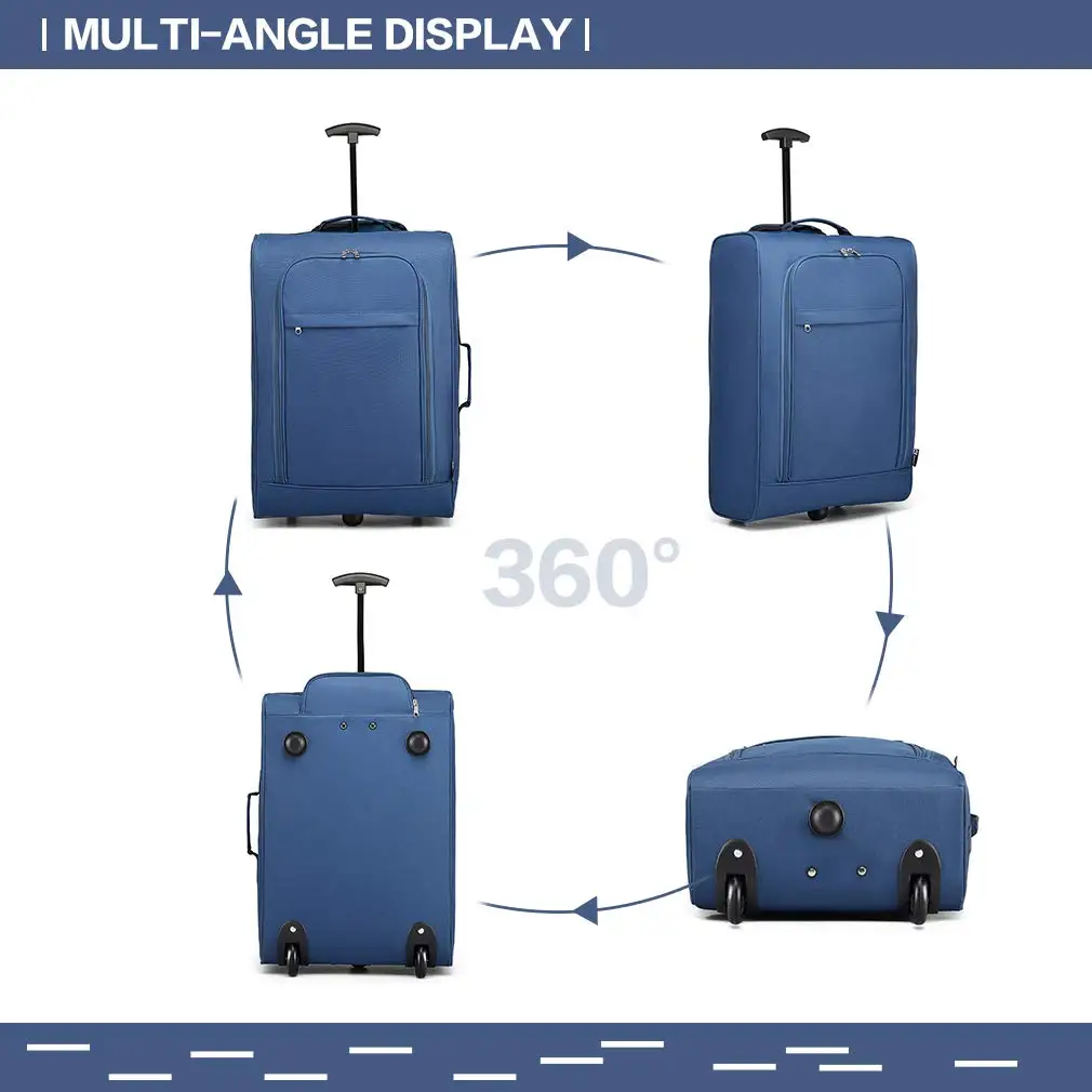 Kono Kabinentrolley, Leichtes Handgepäck, Softshell, Doppelräder, Reisetasche