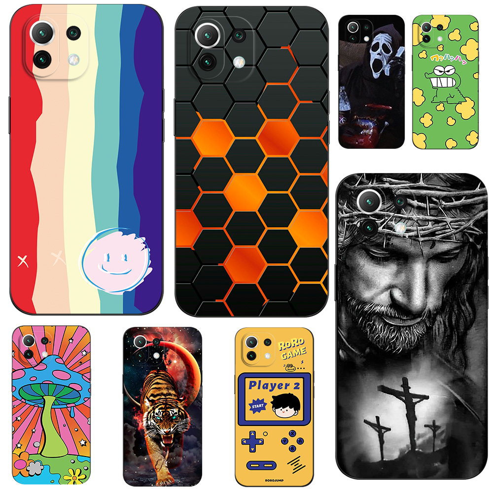 Casing penutup ponsel untuk xiaomi Mi 11 / Mi 11 Lite 5G NE 4G xiaomi11 hitam tpu casing kartun mobil lucu