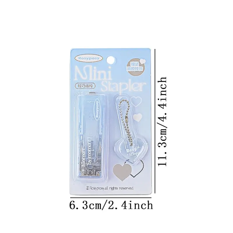 2Style Clear INS Stapler Portable Mini High Value Gradient for Students Office Supplies Korean Bookbinding Tool