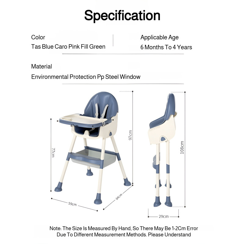 Baby chair children's dining chair household plastic foldable adjustable seat baby dining table port