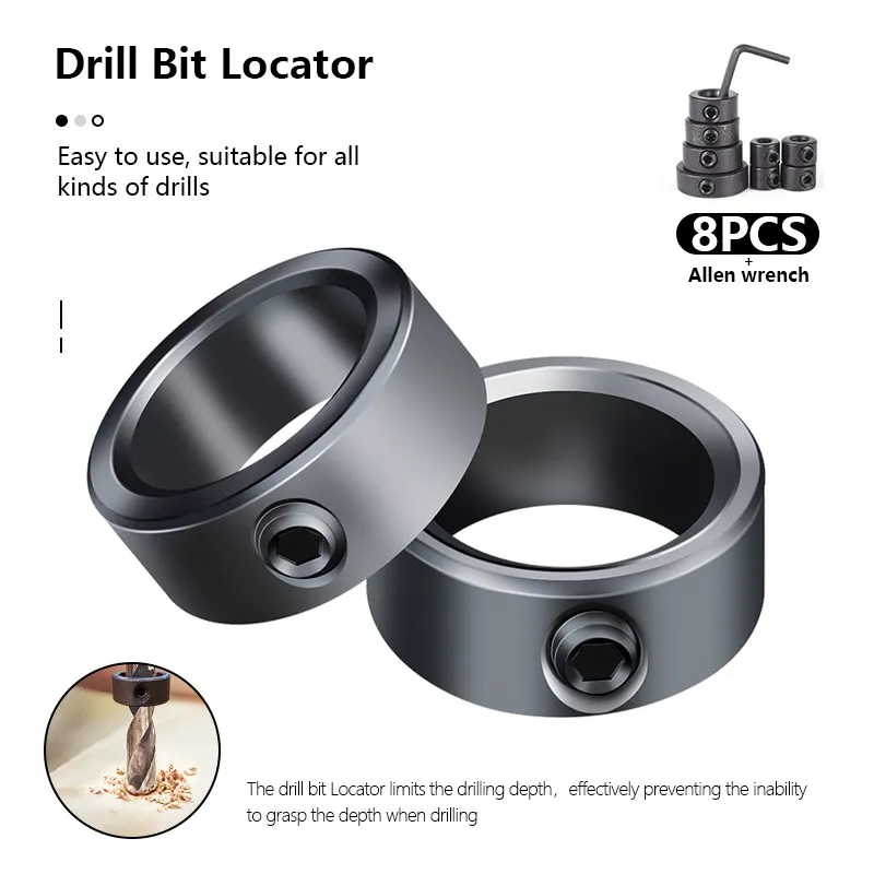 XCAN 9 Chiếc Mũi Định Vị Bộ Nhẫn 3-16Mm Gỗ Khoan Cắt Chặn Độ Sâu Vòng Cổ Vòng Định Vị drillling Dụng Cụ