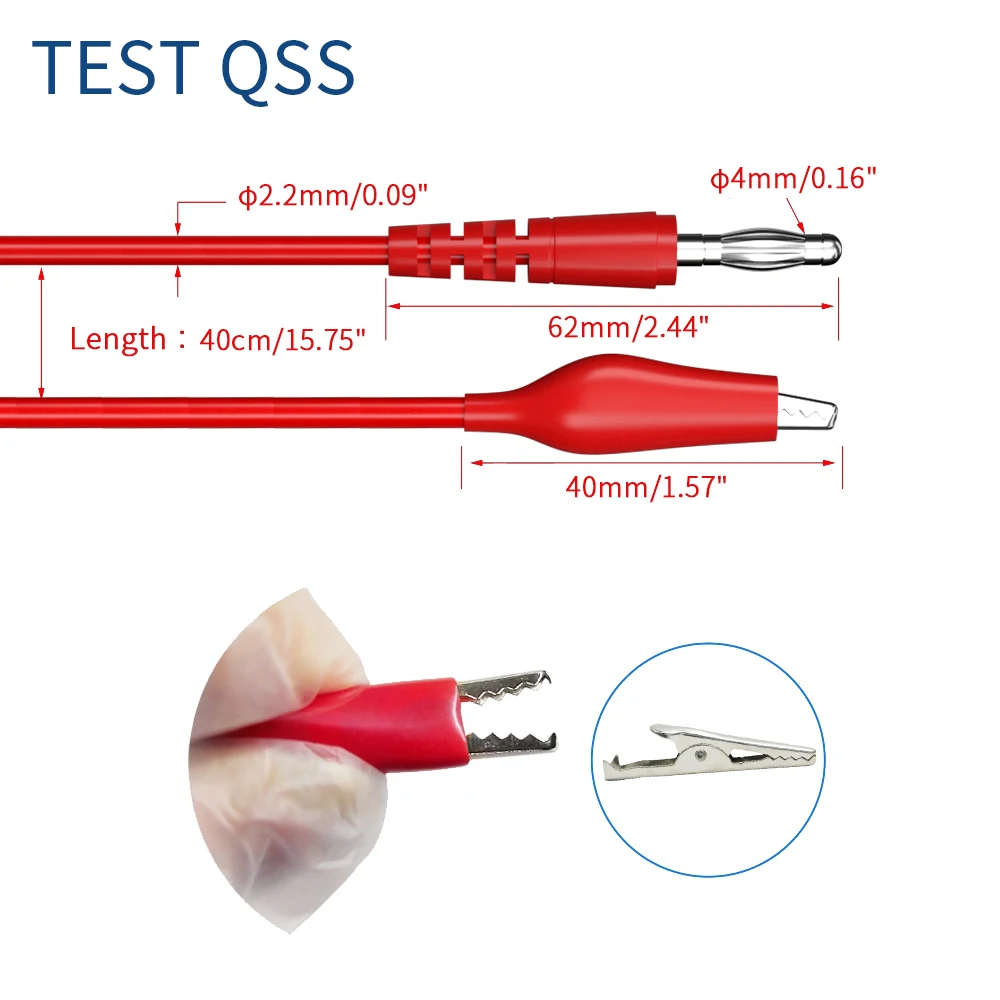 Kit de cables de prueba para multímetro QSS, 41 Uds., conector Banana de 4MM a pinza de cocodrilo, cable de prueba con sondas de perforación de alambre, clip de cocodrilo Q.80013