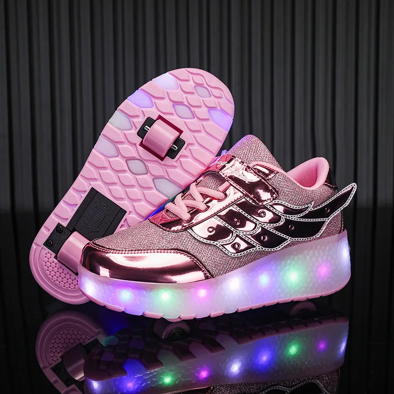PONERAIT baskets chaussures à roulettes déformation extérieure Parkour patins double usage enfants filles garçons adultes hommes femmes patins à roulettes