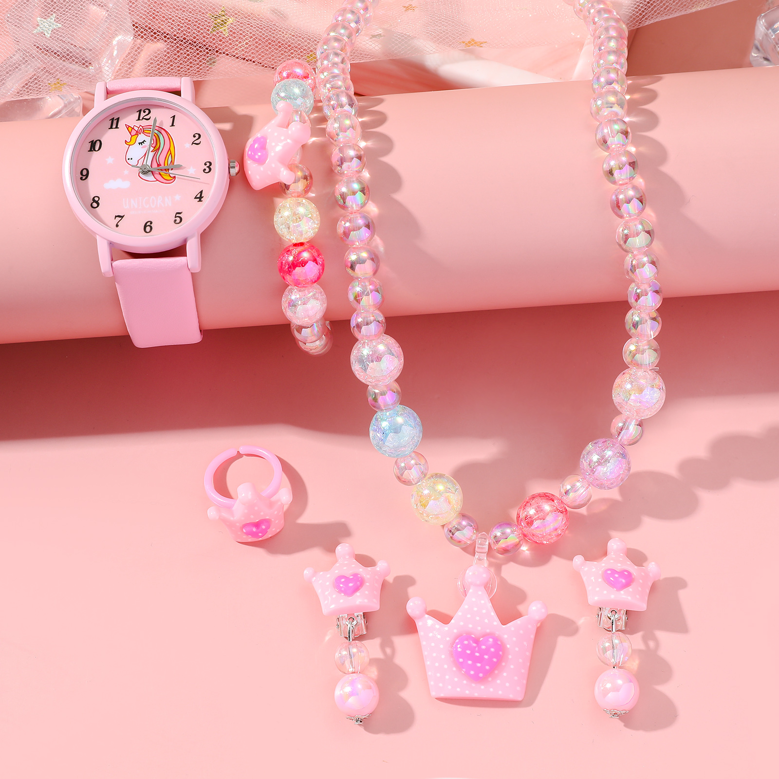 Ensemble de montres à quartz pour enfants en silicone licorne de mode populaire