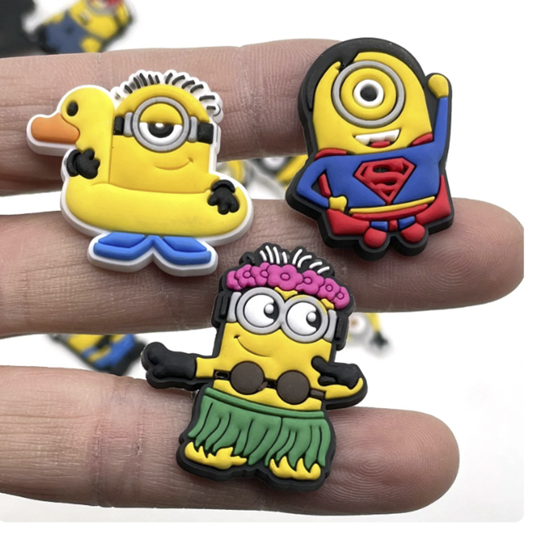 MINISO 12pcs Cute Cartoon Shoe Charms for Clogs Bubble Slides Sandals PVC Shoe Decorations Accessories for Christmas Gift