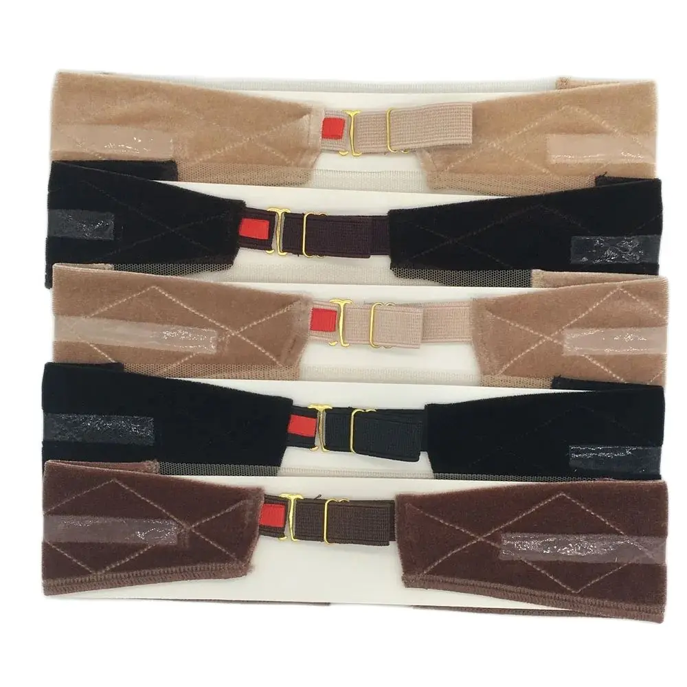 Faixa elástica de peruca frontal de renda com listra de silicone, faixa de aperto de peruca de veludo, suporte de faixa para perucas, acessórios de peruca
