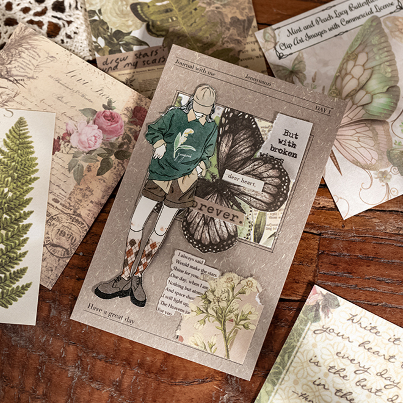 กระดาษ Mr. 4รูปแบบ60ชิ้น/ถุงสมุดวัสดุปกแข็งขนาดเล็กกระดาษวัสดุทำปะติดสำหรับตกแต่งสมุดภาพที่สร้างสรรค์แบบทำมือ