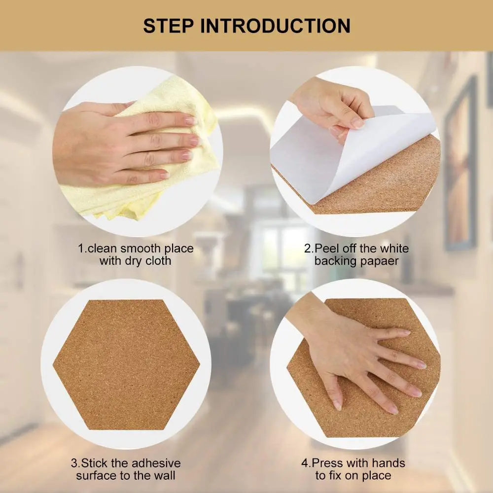 1/2/4/6pcs Small Sheet Removable Cork Board Wall Sticky Note Board for Message Pins Table RMB01