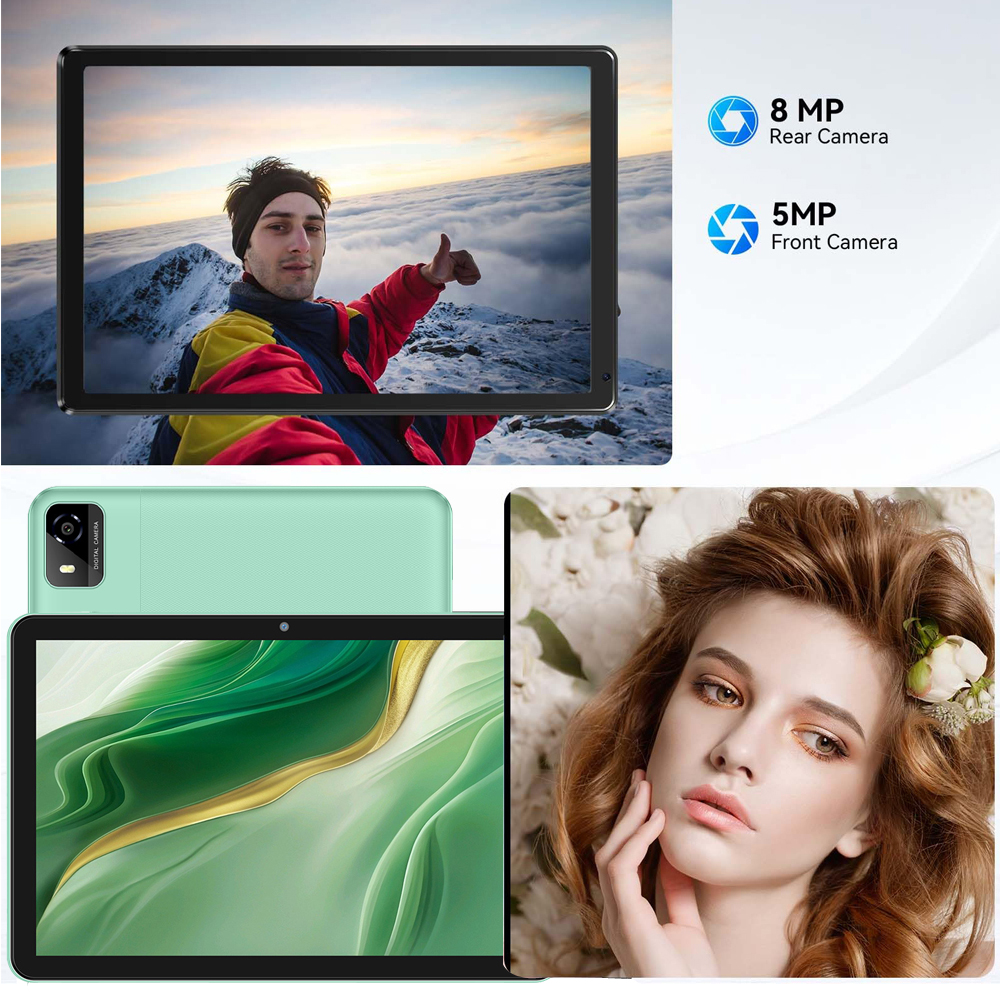 Tablette Android 14 CWOWDEFU, 10,1 pouces, Octa-core 8 Go de RAM 128 Go de ROM, 6000 mAh, Type-C, certifiée Google, Wifi6, caméras 5MP + 8MP, tablette PC