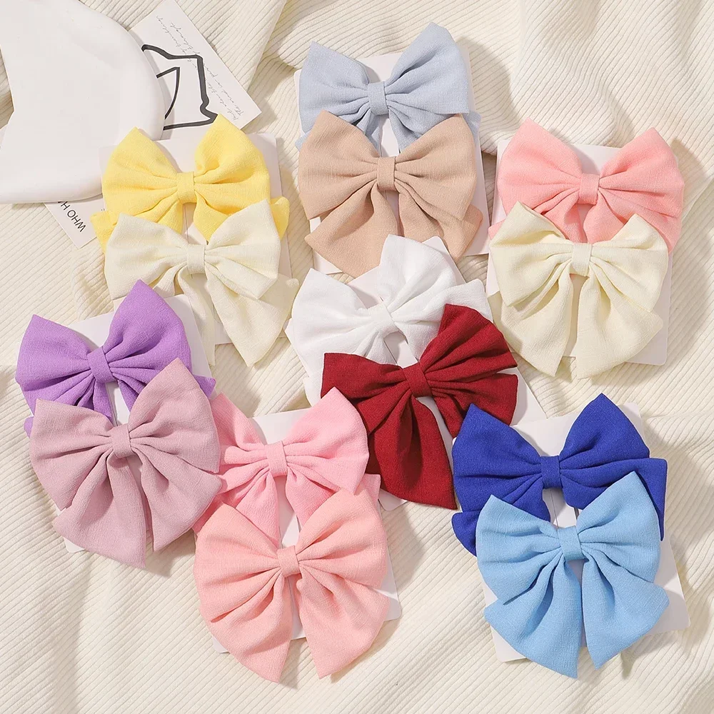2 ชิ้น/เซ็ต 4.5 "Cheer Bow คลิปผมสําหรับเด็กน่ารัก Grosgrain ริบบิ้น Hairgripes สาวที่ละเอียดอ่อน Bowknot HairPins เด็ก Headwear ชุด