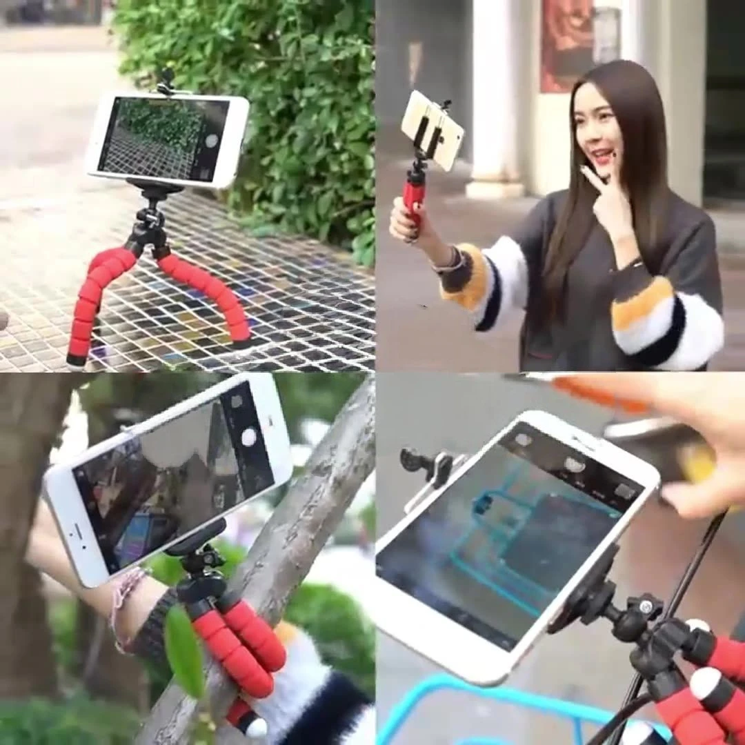 Phone Tripod - Mobile Camera Holder Clip, Smartphone Monopod, Octopus Mini Tripod Stand