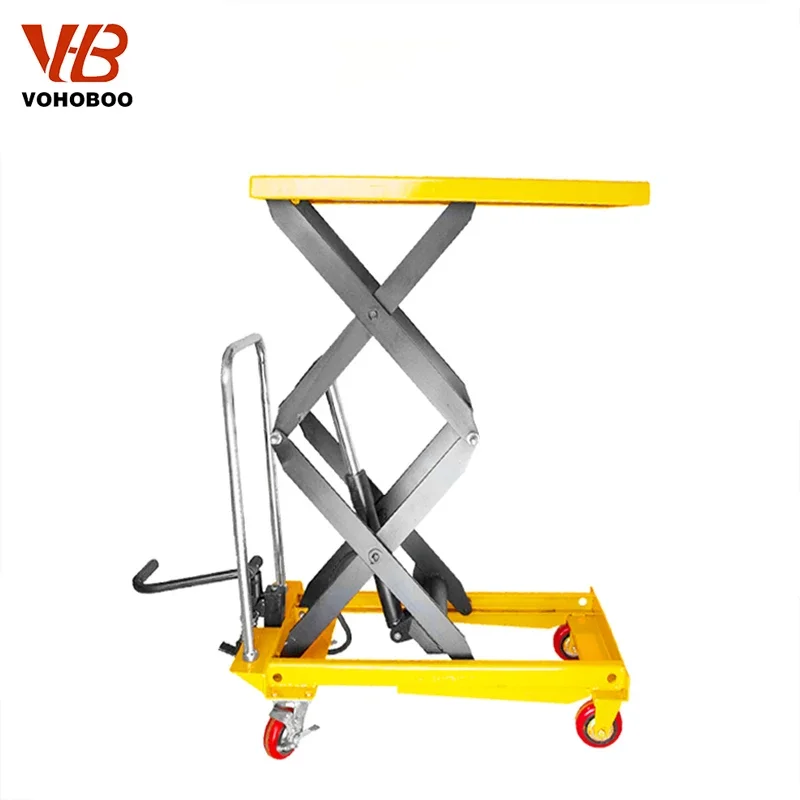 รถเข็นยกขากรรไกรแพลตฟอร์มยกมือถือขายราคาถูก 150 กก. 350 กก. 500 กก. 1,000 กก. โต๊ะยกไฮดรอลิก
