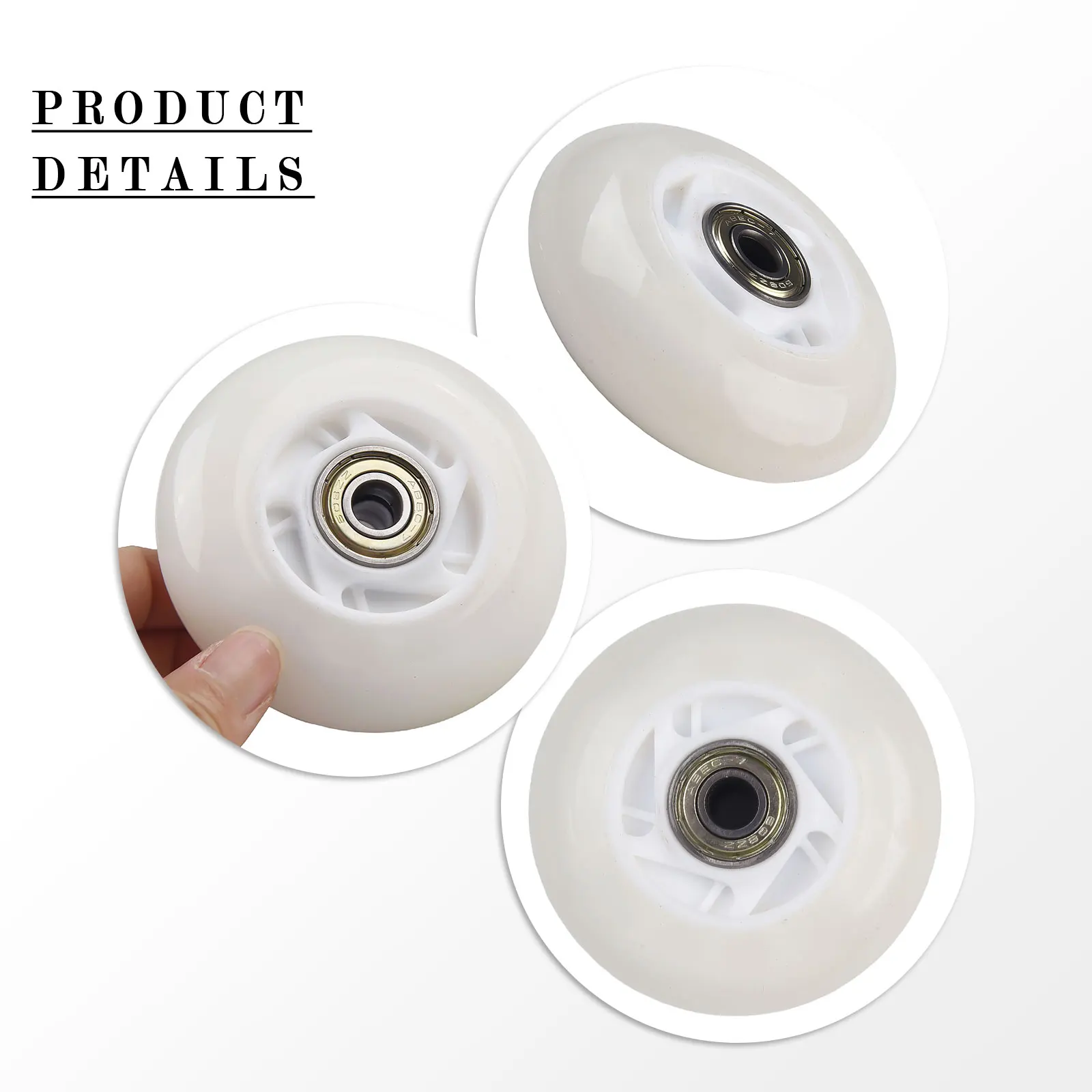 Rodas de skate de hóquei em linha, 64/70/72mm, alta elasticidade com rolamento, rodas de glitter para patins, patins, peças de bagagem