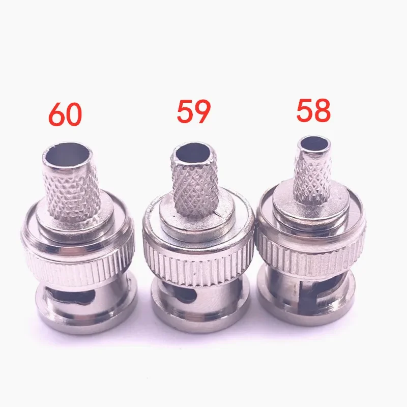 100 Uds BNC RG58 RG59 RG60 conectores de engarzado de enchufe macho para cámara CCTV conectar Anpwoo BNC convertidor de comunicación seguridad IPC