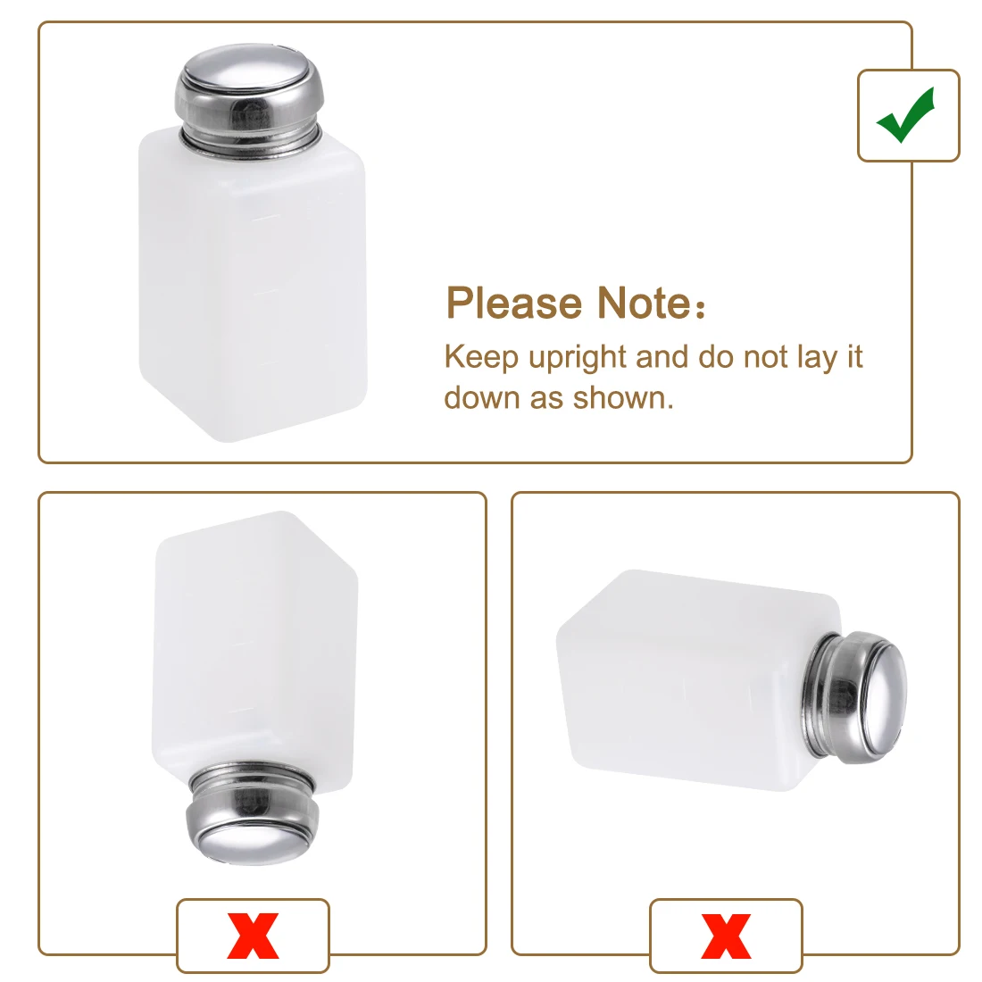 200ML Portable Press Empty Refillable Bottle Liquid Alcohol Pump UV Gel Nail Polish Cleaner Acetone Water Remover Dispenser