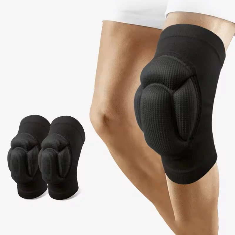 1 쌍 두꺼운 보호 스포츠 Kneepad 체육관 지원 피트니스 기어 기어 농구 받침대 보호대 남성/여성 미끄럼 방지 패드