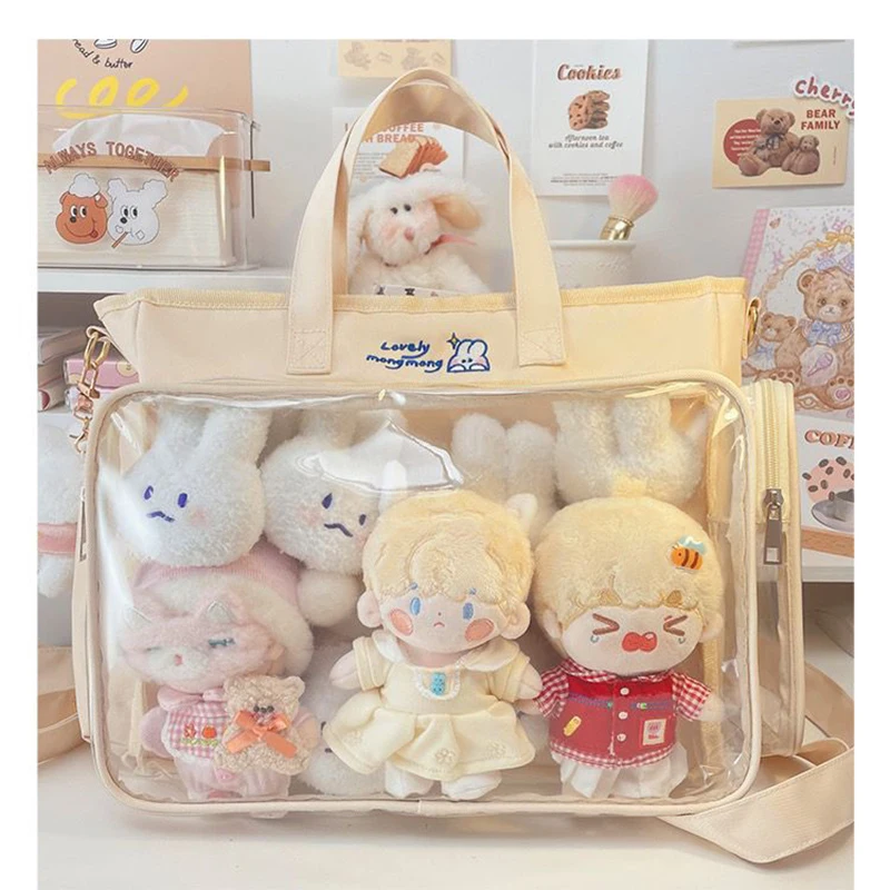 Nhật Bản Dễ Thương Dung Tích Lớn Jk20cm Bé Túi Nữ Thanh Túi Sinh Viên Trong Suốt Một Đeo Vai Đeo Chéo Đau Tay Túi