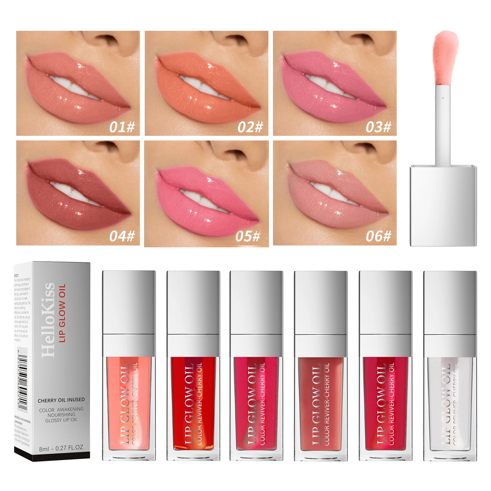 Crystal Jelly Feuchtigkeitsspendendes Lippenöl, aufpolsterndes Lipgloss, Make-up, sexy, pralles Lippenglanzöl, getönte Lippen, pralleres