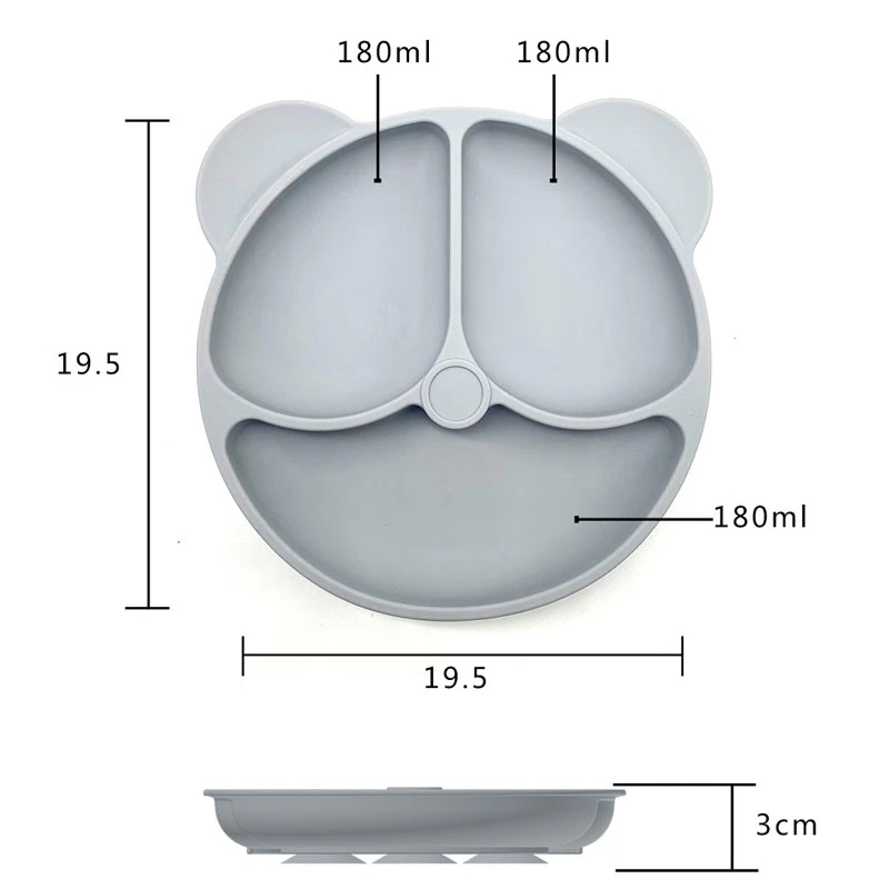 Bebê seguro silicone placa de jantar sucção dos desenhos animados crianças pratos alimentação da criança treinamento utensílios de mesa retro crianças sorriso rosto tigela