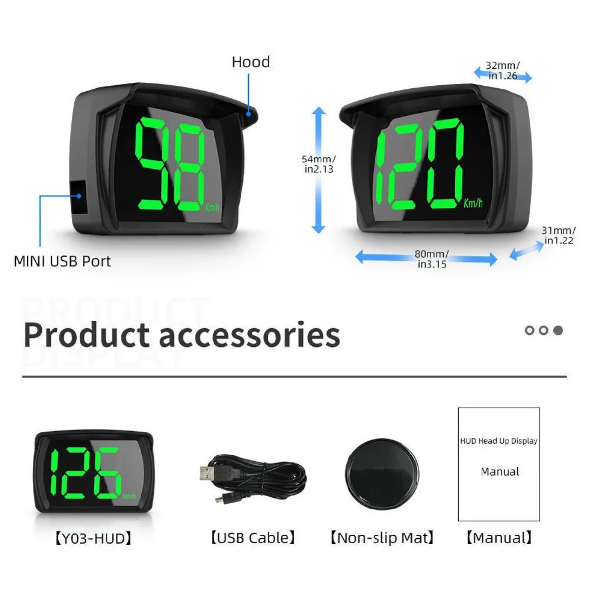 Universele Digitale GPS Snelheidsmeter Dual Chips KMH MPH Herinnering Meter HD LCD Display Plug en Play Groot Lettertype voor Alle Voertuigen PH043