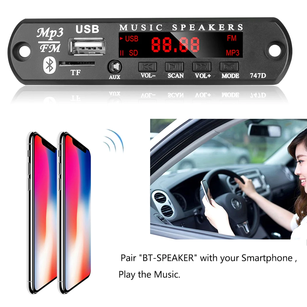 KEBIDU 9V 12V Auto Radio Stereo MP3 WMA Decoder Board Audio Modul USB TF Radio Bluetooth Drahtlose MP3 Player Mit Fernbedienung