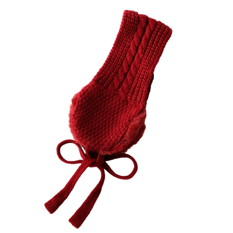 Orejeras pelusa tejidas cálidas para mujer y niña, orejeras pelusa a para exteriores, funda más cálida, diademas y