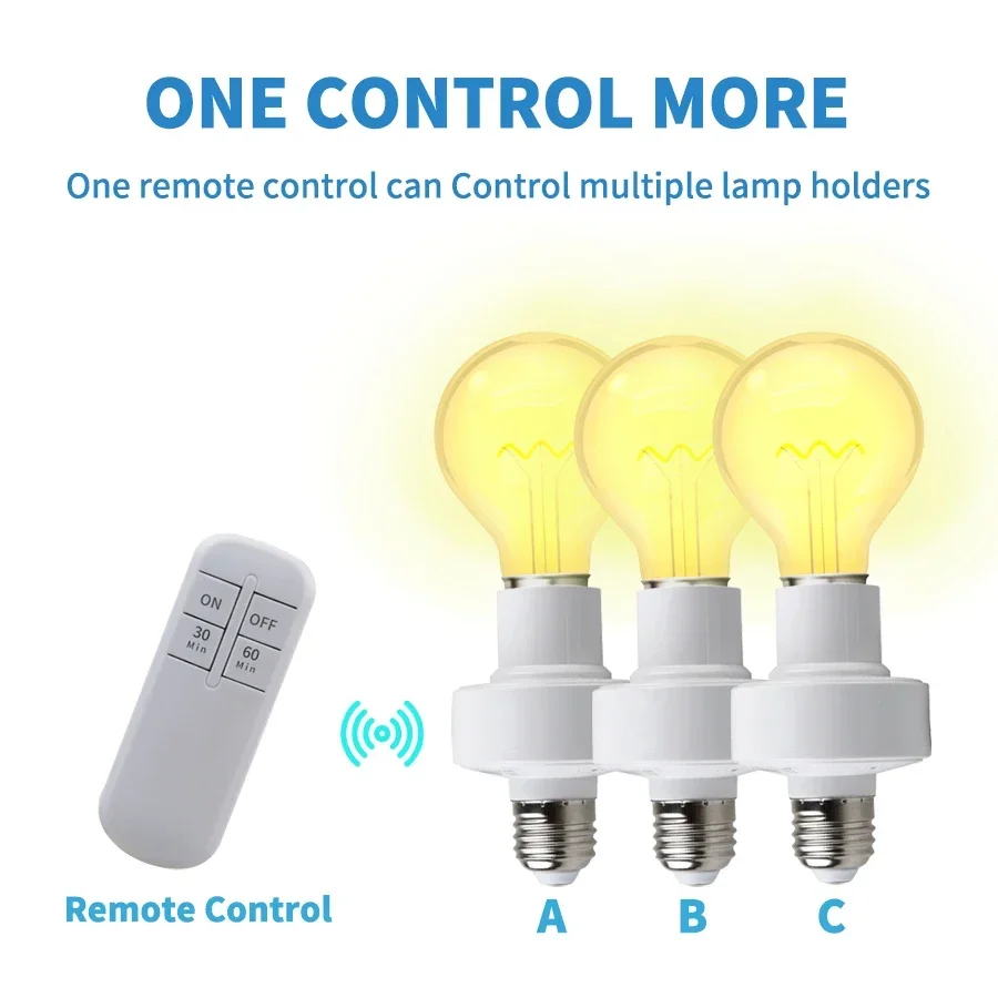 Base lampada a LED E27 con telecomando per lampadine AC 85-265V Presa E26 Portalampada intelligente Interruttore RF wireless ON/OFF Timmer