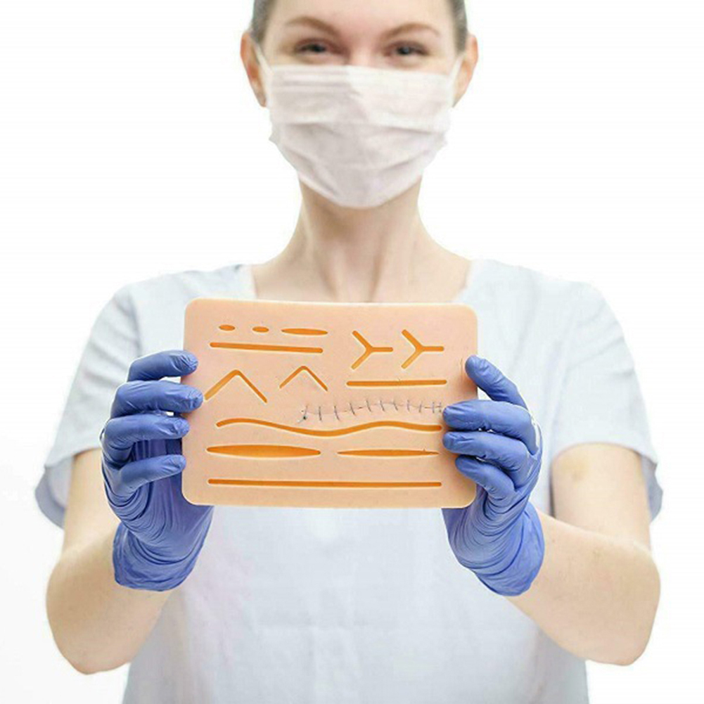 Kit de pratique de suture pour étudiants en médecine, générateurs de formation avec coussin de peau, modèle d'outils, équipement dos fuchsia, 4, 3, 2, 1 ensemble