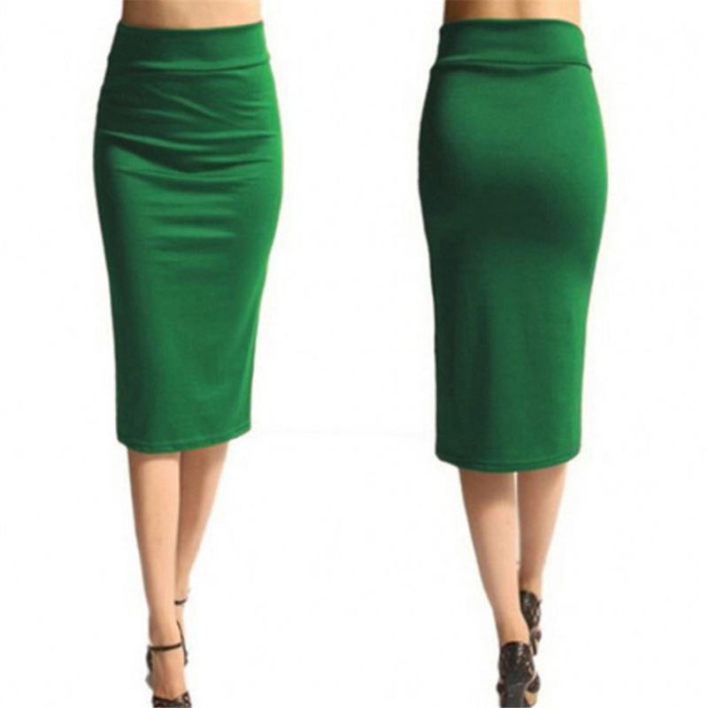 Dames Rok Bodycon Rok Kantoor Vrouw Slanke Knielengte Hoge Taille Stretch Sexy Kokerrokken Jupe Femme