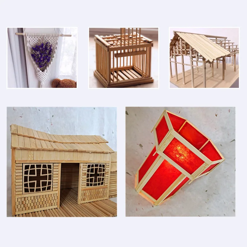 10 ชิ้น/ล็อตไม้ไผ่ไม้ DIY อาคารวัสดุ Handmade Craft เฟอร์นิเจอร์โคมไฟทําเครื่องประดับ