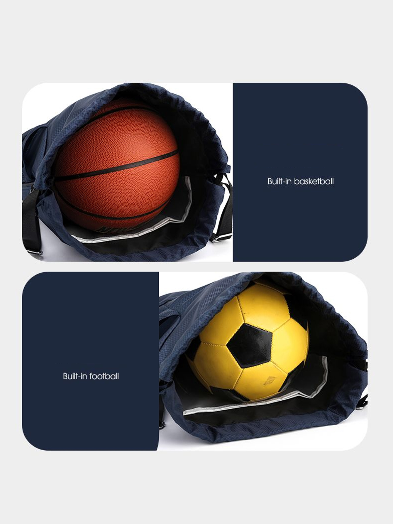 Basketball bag, swimming bag, dry wet separation women's storage bag, sports backpack, training and fitness drawstring backpack
