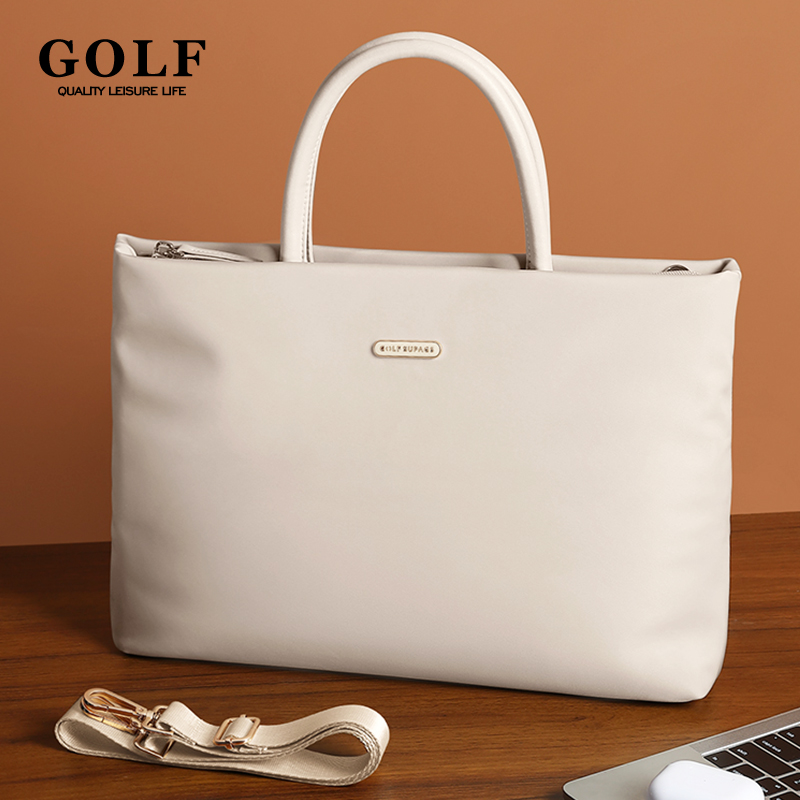 GOLF Laptop Bag 16 Inch Shoulder Woman New Briefcase Women Handbag Waterproof Ultra Slim Commuter Business Office Work Bag Solid