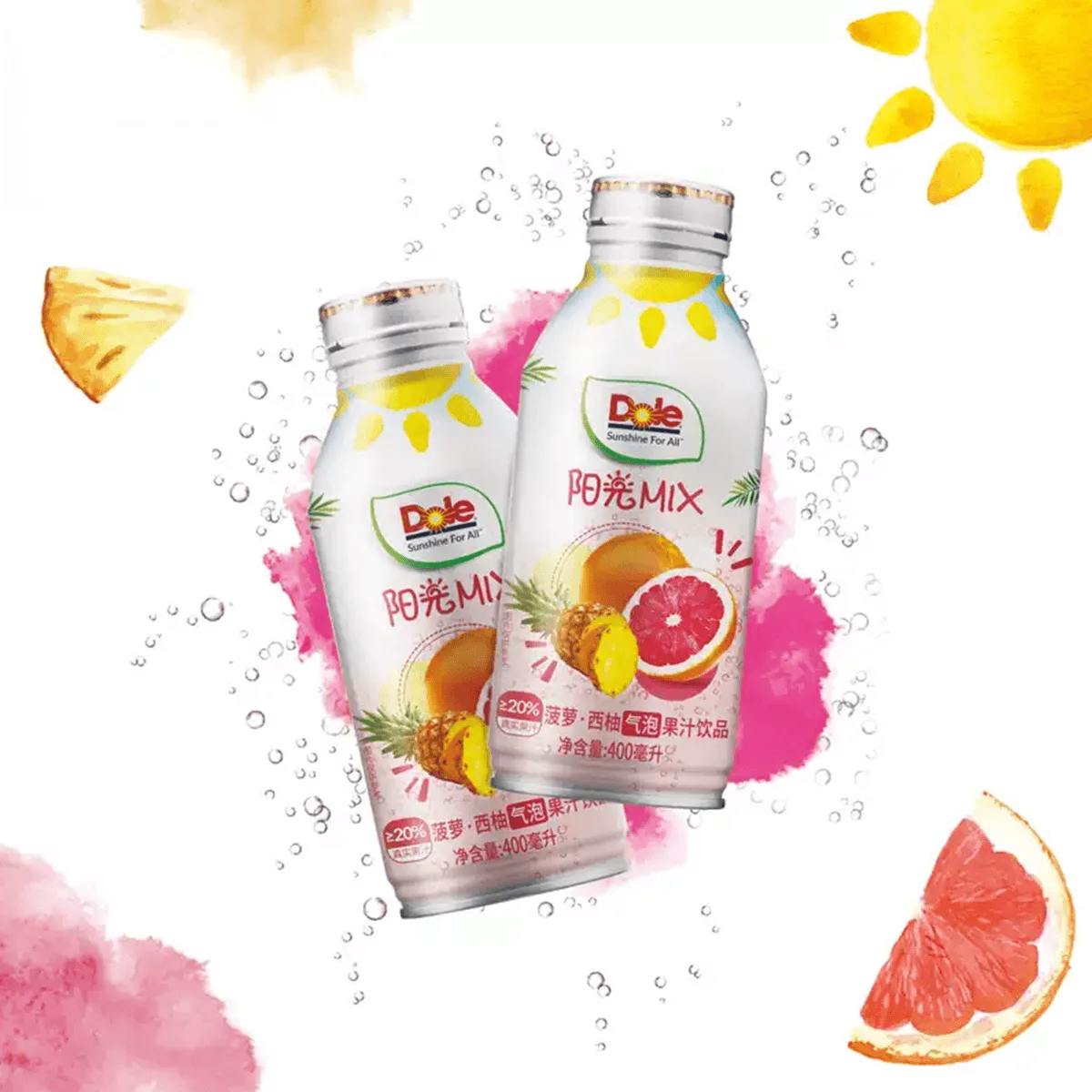 [7Packs] DU LE Pineapple Grapefruit Sparkling Juice , 13.53 fl oz*7Packs